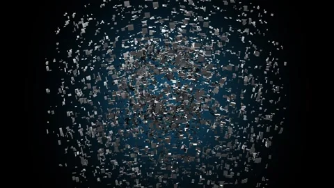 3D Block Skull Model Explosion. 4k. Stock Footage 264587540