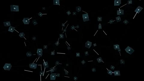 3D Blockchain Hyper-Ledger Network with Laser Data Flow Stock Footage 323049770
