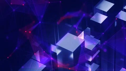 3D blocks background, cyberysecurity, big data concept. Stock Illustration
