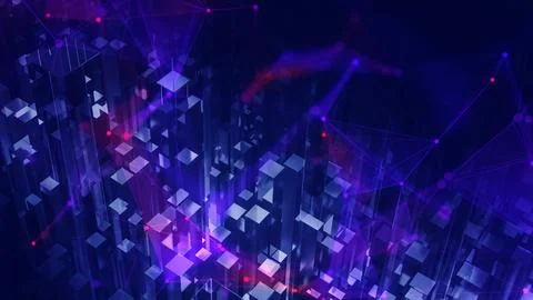 3D blocks background, cyberysecurity, big data concept. Stock Illustration