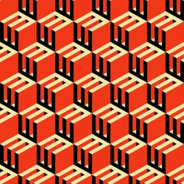 3d blocks structure background. Seamless geometric pattern Illustrazione stock