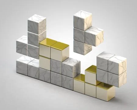 3d blocks like Tetris game Stock Illustration