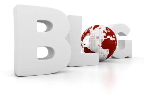 3d blog concept on white background Stock Illustration