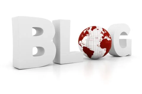 3d blog concept on white background Stock Illustration