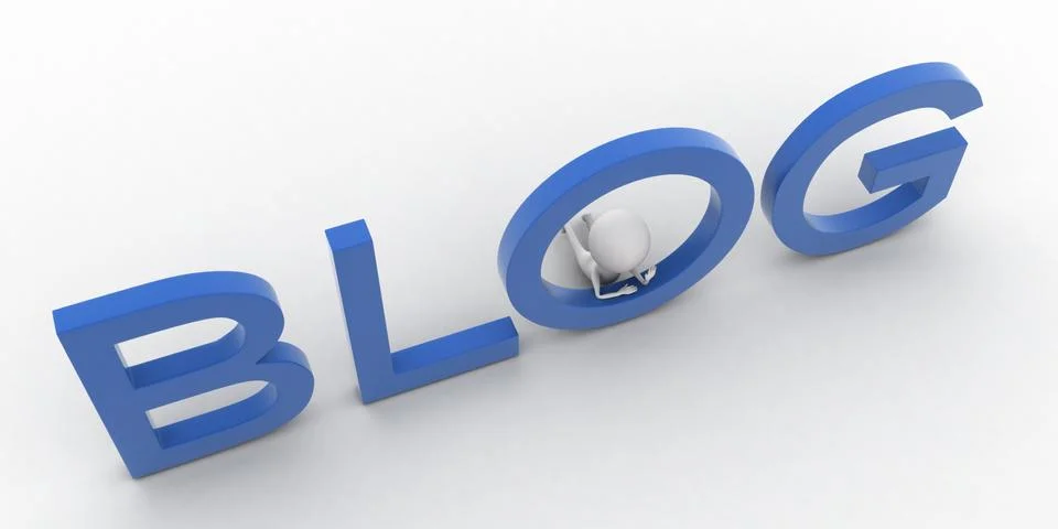 3d blog text presentation concept Stock Illustration
