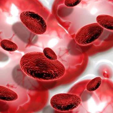 3D blood cells on abstract background Stock-Illustration