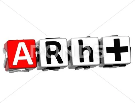 3d blood group button click here block text Stock Illustration
