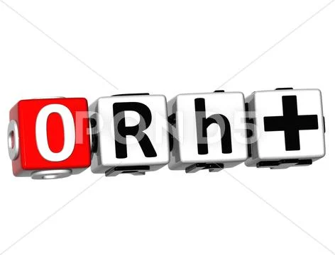 3d blood group button click here block text Stock Illustration