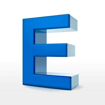3d blue alphabet E Stock Illustration