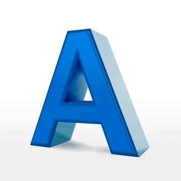 3d blue alphabet A Stock Illustration