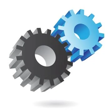 3d blue and black cogs Stock Illustration