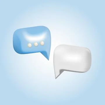 3d blue and white bubble speeches vector illustration design. Illustrazione stock