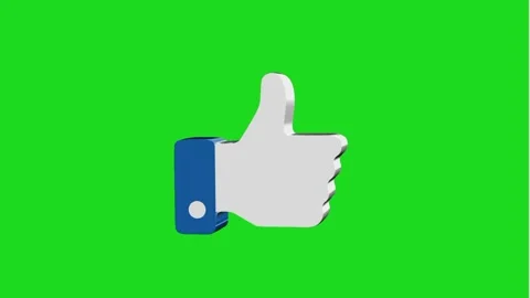 A 3D blue and white "Like" or "Thumbs Up" icon wiggles in a seamless loop Video stock 319898397