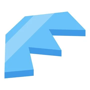 3d blue arrow pointing right and down, symbolizing decrease or decline Stock Illustration