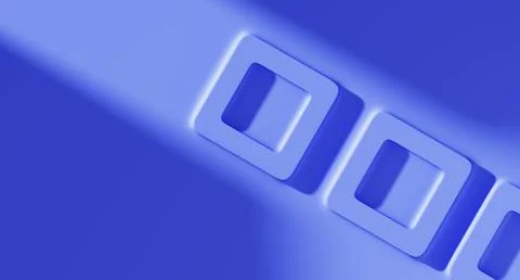 3d blue background with abstract diagonal line pattern. Relief square frames Stock Illustration