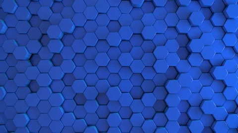 3D blue background with a moving dynamic pentagons Video stock 115071057