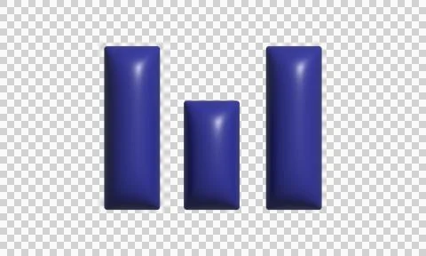 3D blue bar chart icon representing financial data growth and business anal.. Stock Illustration