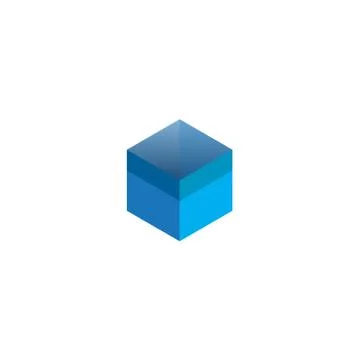 3D blue box Stock Illustration