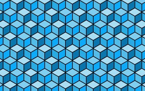 3D blue box pattern background design. Stock Illustration