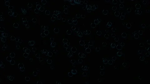 3D blue bubbles constantly rise up on black background 60fps. Abstract festive Video stock 235945912