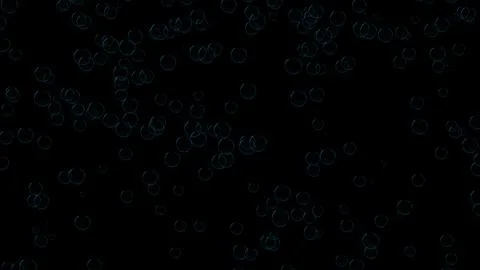 3D blue bubbles constantly rise up on black background. Abstract festive ba.. Stock Illustration