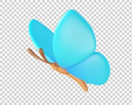 3d blue butterfly flying Stock Illustration