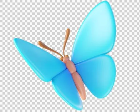 3d blue butterfly flying Illustration