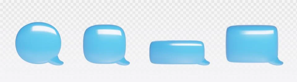 3d blue chat bubble for text message icon vector Stock Illustration