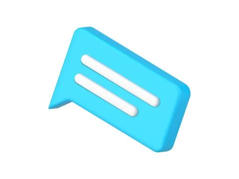 3d blue chat message isometric icon cyberspace communication vector illustr.. Stock Illustration