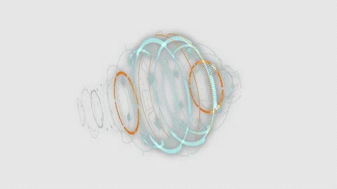 3D Blue circle rotation with HUD UI technology background alpha channel included Stock Footage 201024467