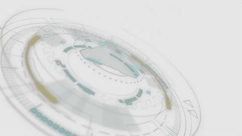 3D Blue circle rotation with HUD UI technology background alpha channel included Stock Footage 201024528