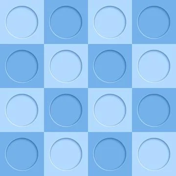 3D blue circles geometric frame design seamless pattern background イラスト素材