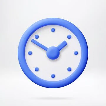 3D Blue clock, time management and schedule Stock-Illustration