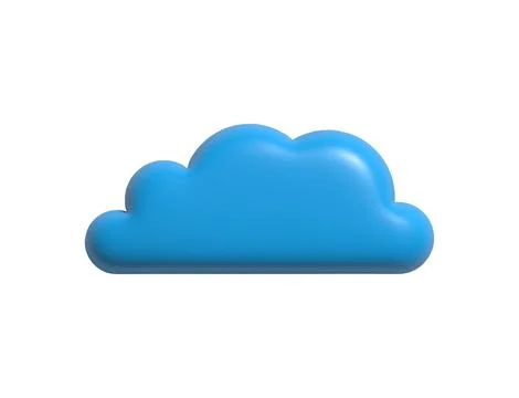 3D blue cloud icon isolated on a white background. Element for computing data Stock Illustration