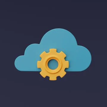 3d blue cloud symbol Stock Illustration