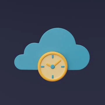 3d blue cloud symbol Stock Illustration