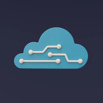 3d blue cloud symbol Stock Illustration