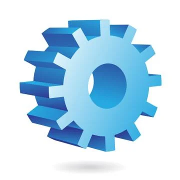3d blue cog Stock Illustration