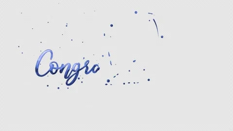 3D Blue Congratulations Liquid Text Animation Vídeos de archivo 333840469