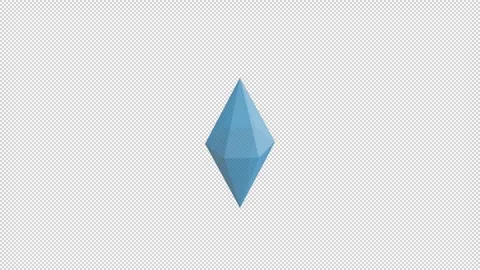 3D Blue Crystal Rotating Seamless Loop Transparent Background Stock Footage 344198855