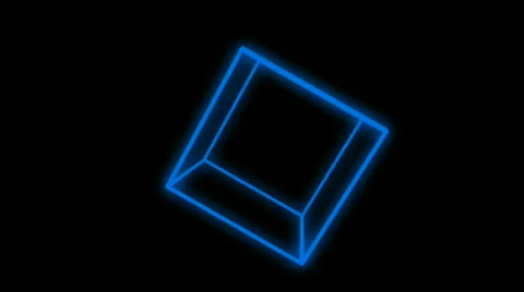 3d blue cube,mathematics geometry in space. Stock Footage 814442