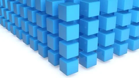 3d blue cubes Stock Illustration