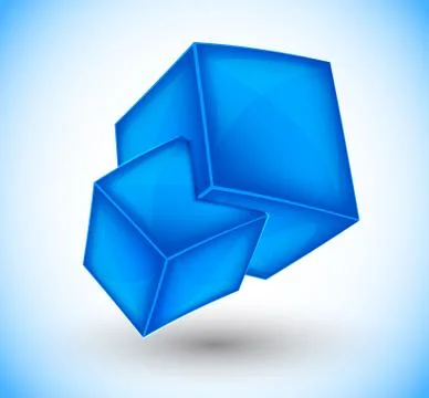 3d blue cubes Illustrazione stock