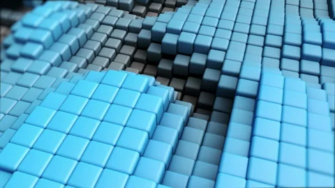 3D Blue cubes moving background animation. Video stock 89446593