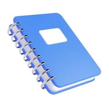 3d blue cute empty notepad book stationery for school isolated background with 스톡 일러스트