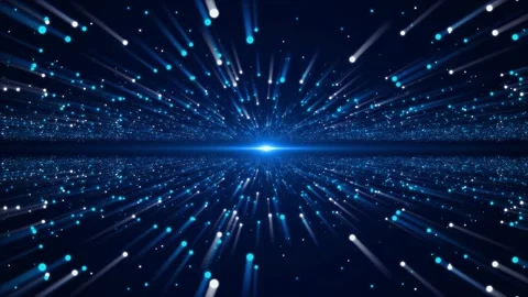 3D Blue data flow 3d digital space. high tech background glow particles Stock Footage 253538512