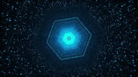3D Blue data flow 3d digital space. high tech background glow particles Stock Footage 254055268