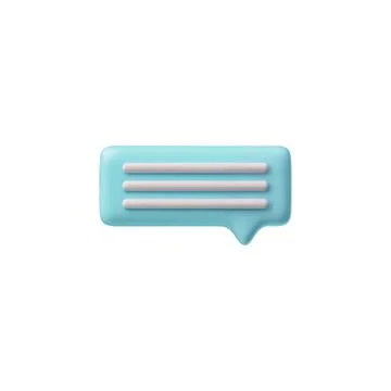 3D blue dialogue bubble for social media chat on isolated background. Illustrazione stock