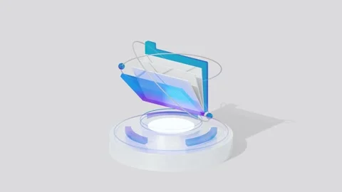 3d blue digital folder abstract technology innovation future digital icon, Stock Footage 228537532