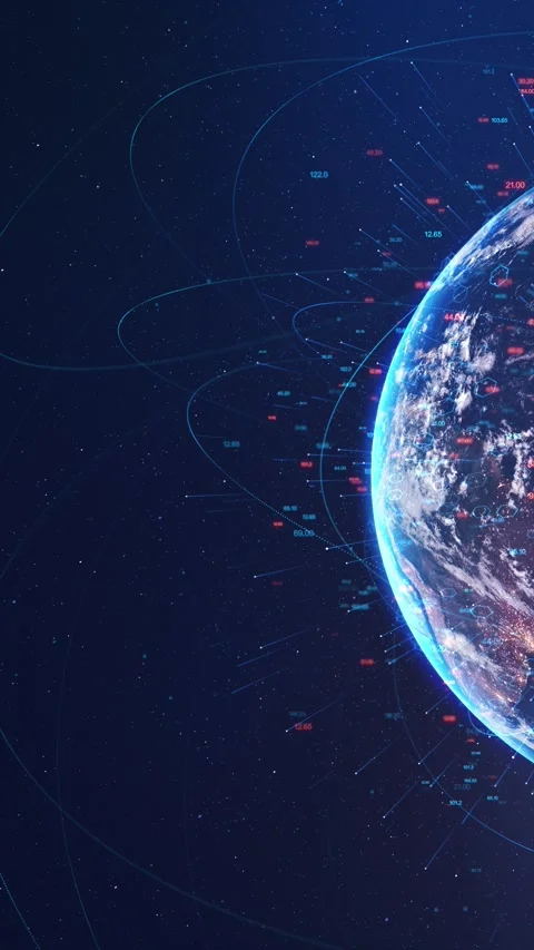 3D blue digital hologram globe glitch Spinning effect. Global communications Stock Footage 333964173